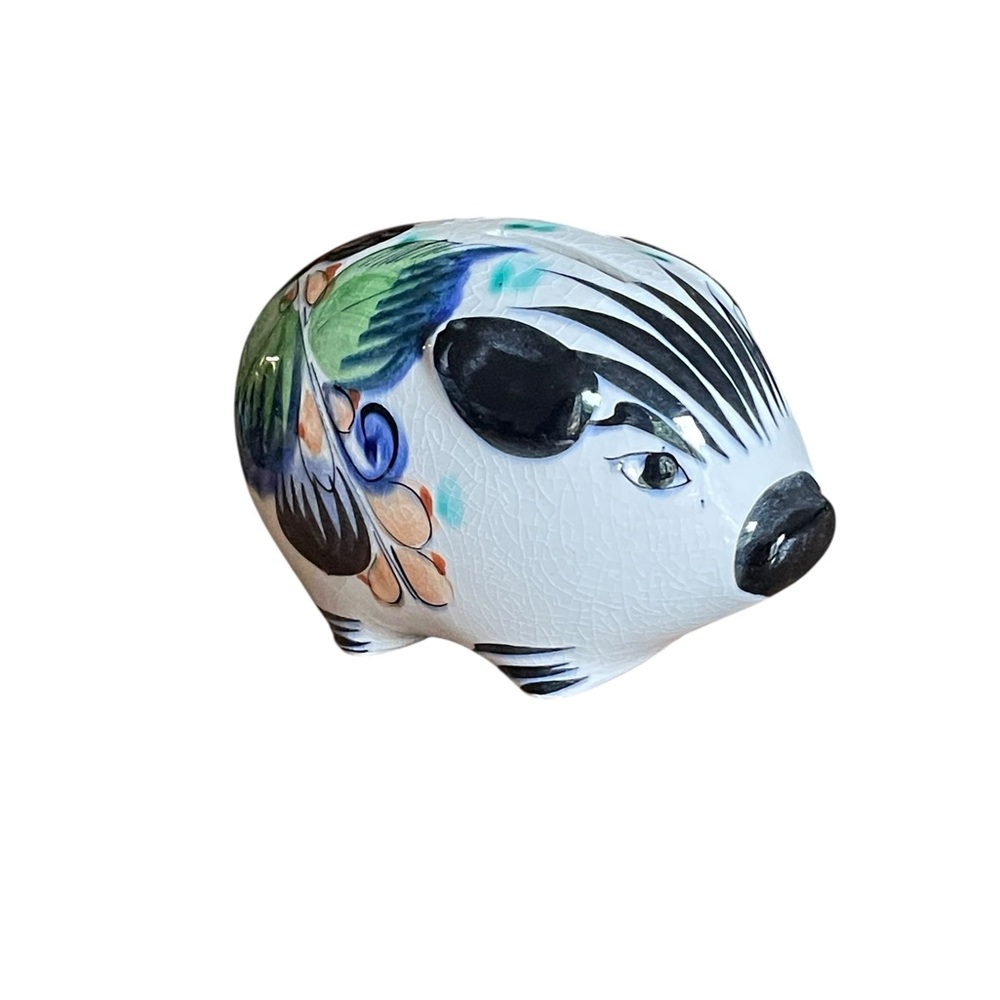Vtg Porky bank MEXICO colorful ceramic piggybank